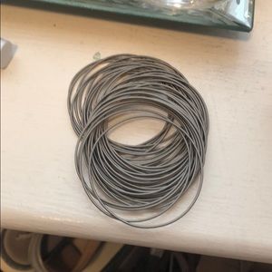 Guitar string bracelets silver